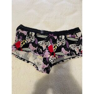 Torrid Disney Villains Boyshort Panty Black Lace Trim Size 3